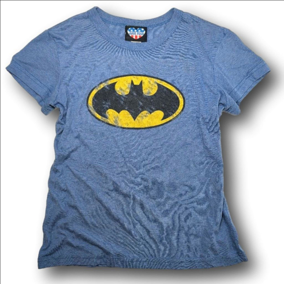 Junk Food Clothing Tops - Women's Junk Food Blue Batman Short Sleeve Tee XL